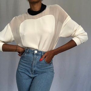 CHIC COLORBLOCKED BLOUSE
